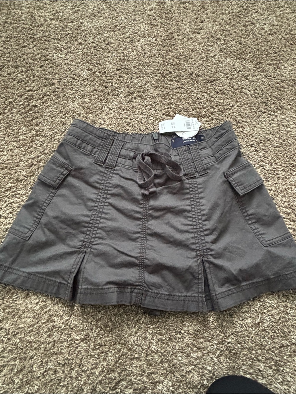 Hollister Gray Cargo Skort with Drawstring Waist